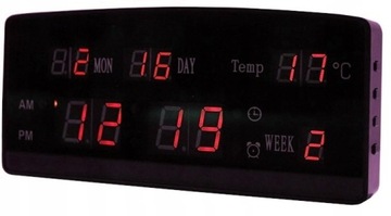 ZEGAR ŚCIENNY CYFROWY LED ŚCIENNY DATA TEMPERATURA
