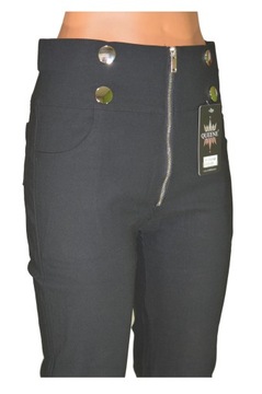 spodnie damskie L/XL wysoki pas z guzikami zapinane z przodu 11403