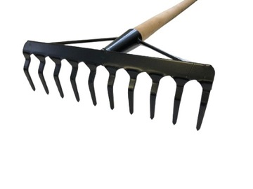 Grabie ogrodowe metalowe trzon drewniany 10 ZĘBÓW PRODUKT POLSKI WZMOCNIONE