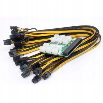 2XPCI-E Кабель графического процессора, 50 см, 6 контактов на 6+2 контакта, штекер, 18 AWG