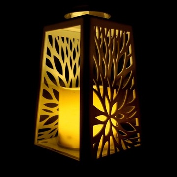 АЖУРНЫЙ ФОНАРЬ СО СВЕЧОЙ СВЕТОДИОДНОЙ, БЕЛАЯ НА АККУМУЛЯТОРНОЙ ВСТАВКЕ