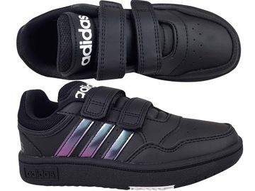 ADIDAS HOOPS 3.0 CF C H03861 ДЕТСКИЕ КРОССОВКИ, ЧЕРНЫЕ С ЗАЛИПУЧКОЙ