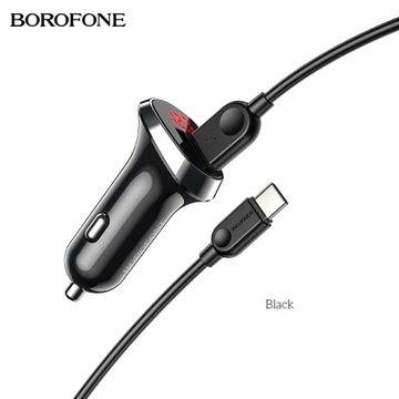 Borofone BZ15 Auspicious автомобильное зарядное устройство 2xUSB 2.4A с кабелем USB to T