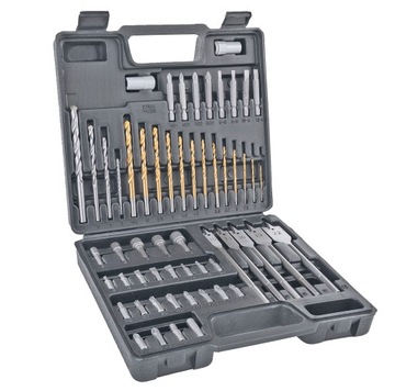 НАБОР СВЕРЛ И СВЕРЛ СПАЛЬНЫЕ СВЕРЛА ДЕРЕВЯННЫЙ МЕТАЛЛИЧЕСКИЙ ЧЕМОДАН 57 EL