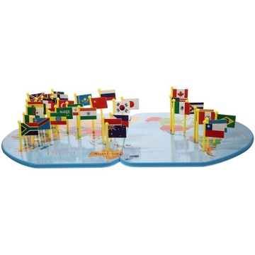 Flagi zabawkowe mapy świata z przenośnych puzzli z zabawkami
