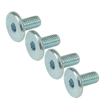 100x wkręt metryczny M6 x 12 mm ocynk biały z łbem walcowym, śruba meblowa
