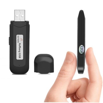 SZPIEGOWSKI PENDRIVE USB Z UKRYTYM DYKTAFONEM 32GB POSDŁUCH PLUSKWA SZPIEG