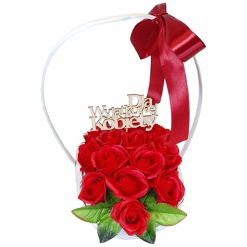 КРАСИВЫЙ букет-корзина с ароматными красными мыльными розами, идеальный подарок