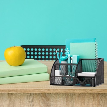 БОЛЬШОЙ НАСТОЛЬНЫЙ ОРГАНАЙЗЕР, ВМЕСТИТЕЛЬНЫЙ, МЕТАЛЛ, 6 ОТДЕЛЕНИЙ + ЯЩИК