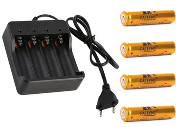 ŁADOWARKA +4 AKUMULATORY OGNIWA 18650 8800mAh 3,7V