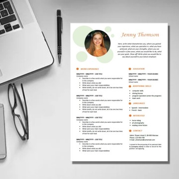 Редактируемый шаблон резюме в MS Word ENG 2/22/CV