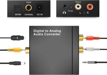 Adapter AV Mozos Toslink - RCA (Cinch) czarny (DAC01)