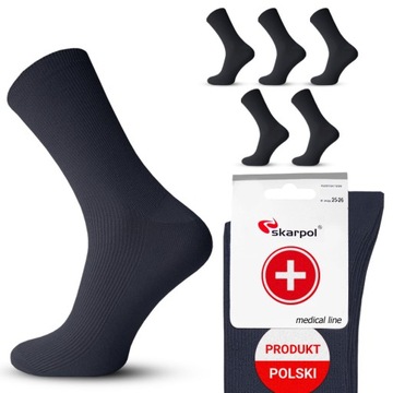 5x Skarpety męskie BEZUCISKOWE bawełniane medyczne skarpetki medical *42-44