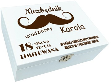PREZENT NIEZBĘDNIK na 18 20 30 40 URODZINY pudełko