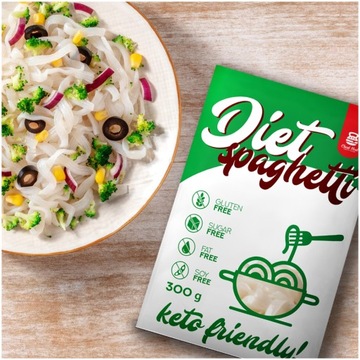 Makaron konjac bio keto Spaghetti bezglutenowy 400 g diet CHEAT MEAL zestaw