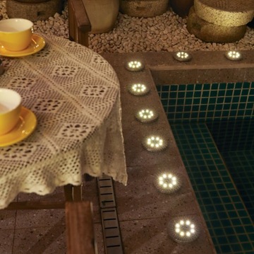 12 СОЛНЕЧНЫХ САДОВЫХ ЛАМП, ПРИБОР, ДВИЖЕНИЕ, 16 СВЕТОДИОДОВ, СВЕТЯЩИЙСЯ ДИСК