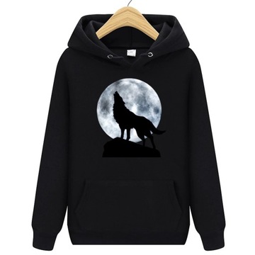 BLUZA Z WILKIEM DAMSKA Z KAPTUREM WILK - XL