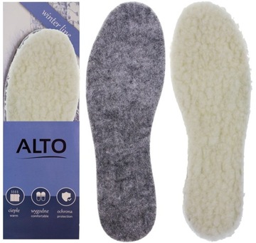 WKŁADKI DO BUTÓW ZIMOWE FILCOWE WEŁNA OWCZA r. 39