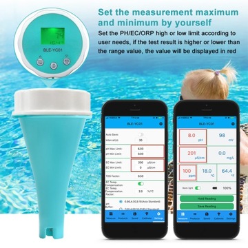 ИЗМЕРИТЕЛЬ КАЧЕСТВА ВОДЫ 6 В 1 ПРИЛОЖЕНИЕ ДЛЯ ДАННЫХ BLUETOOTH