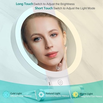 Зеркало увеличительное с подсветкой, 20x/1x двустороннее, со светодиодной батареей.