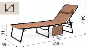 RIVA Garden Beach шезлонг, СКЛАДНОЙ, РЕГУЛИРУЕМЫЙ шезлонг, кровать С ПОДГОЛОВНИКОМ
