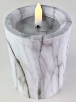 СВЕЧА, РАБОТАЮЩАЯ НА АККУМУЛЯТОРЕ, 10 СМ С ЭФФЕКТОМ МРАМОРА, СВЕЧА СВЕТОДИОДНАЯ ВСТАВКА ДЛЯ ЦЕНТРА СТОЛА