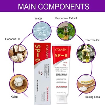 2 шт. Ультра отбеливающая зубная паста SP-6, отбеливающая зубная паста с пробиотиками SP-6