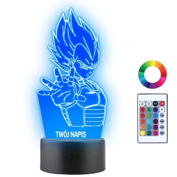 Lampka Nocna LED 3D Led Vegeta Dragon Ball Grawer