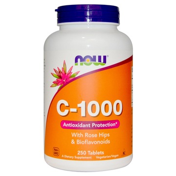NOW WITAMINA C 1000 250tab ANTYOKSYDANT DZIKA RÓŻA