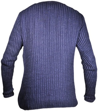 JACK&JONES sweter SLIM blue GRANDDAD _ L