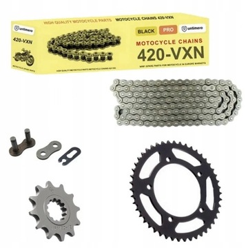 CZARNY NAPĘD ŁAŃCUCH APRILIA RX 50 99-05r. 126ocz.