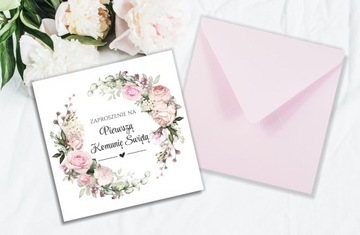 Zaproszenie na KOMUNIE+ koperta gotowy wzór