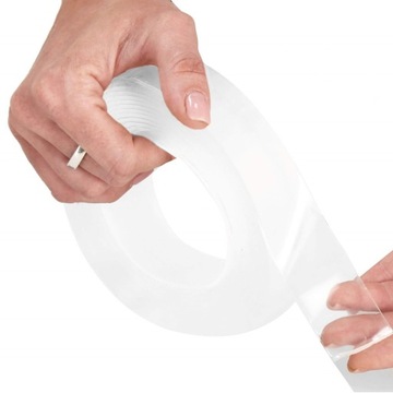 ДВУХСТОРОННЯЯ НАНОЛЕНТА, МНОГОКРАТНАЯ, ПРОЧНАЯ, ВОДОНЕПРОНИЦАЕМАЯ, ПРОЗРАЧНАЯ