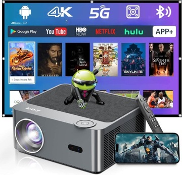 Projektor LCD XGODY 4K WiFi Smart Netflix Android TV Autofocus AutoTrapez