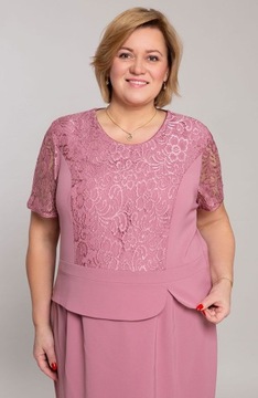 Trzyczęściowa różowa garsonka PLUS SIZE roz. 48