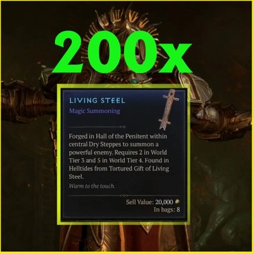 Diablo 4 Sezon Living 200x Steel Żywa Stal Grigoire