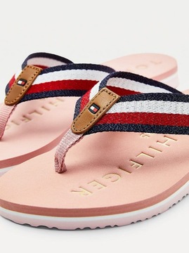 TOMMY HILFIGER RÓŻOWE KLAPKI RIBBON (37)