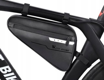 Велосумка, BIKE Bag, большая, на рамку, черная, со светоотражающей сумкой