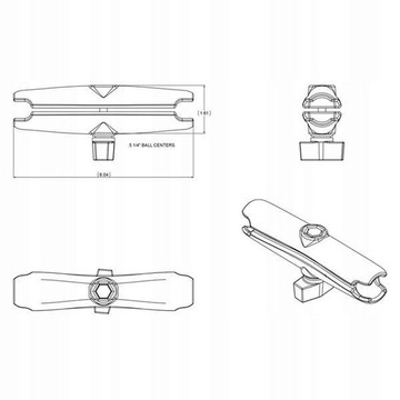 Крепление RAM Длинный кронштейн 15 см с разъемами размера B 1 дюйм RAM-B-201U-C