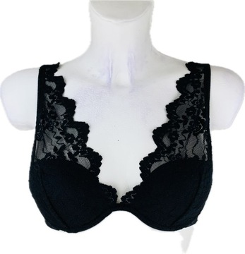 INTIMISSIMI ELENA BIUSTONOSZ usztywniany gęsta kwiatowa koronka czerń 80B