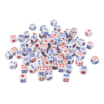 ZESTAW 2 KOSTEK K6 RPG KOŚĆ SZEŚCIOŚCIENNA BIAŁA 1,5 CM