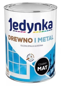 Jedynka Drewno i Metal Mat Czarny 0,9L