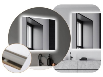 СВЕТОДИОДНОЕ ЗЕРКАЛО 80х80 см СВЕТОДИОДНАЯ КВАДРАТНАЯ ПОДСВЕТКА СОВРЕМЕННАЯ ФРЕЗИЯ