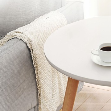 МАЛЕНЬКИЙ КРУГЛЫЙ ДЕРЕВЯННЫЙ ЖУРНАЛЬНЫЙ СТОЛИК В СКАНДИНАВСКОМ СТИЛЕ СТОЛИК ДЛЯ ГОСТИНОЙ