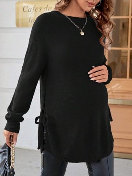 SHEIN Sweter ciążowy z raglanowym rękawem i rozcięciem z boku M