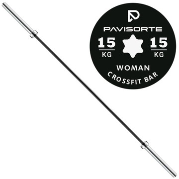 GRYF PROSTY DO SZTANGI 201cm 15kg CROSSFIT CHROMOWANY STAL 544KG WOMAN BAR