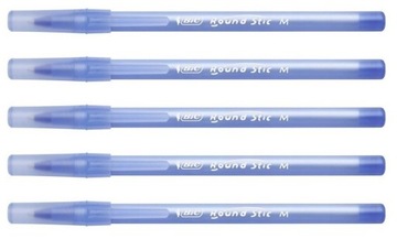 Шариковая ручка BIC Round Stic с колпачком, синяя, 1 шт.