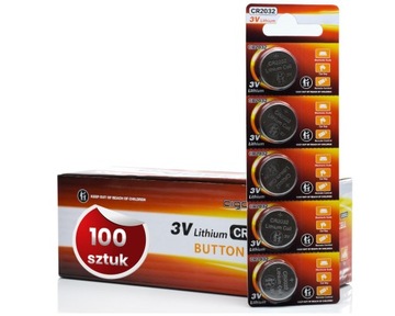 100X BATERIA CR032 LITOWA GUZIKOWA PASTYLKOWA