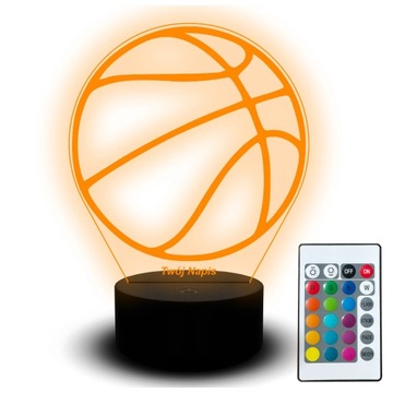 LAMPKA NOCNA LED PIŁKA DO KOSZA PREZENT 3D IMIĘ