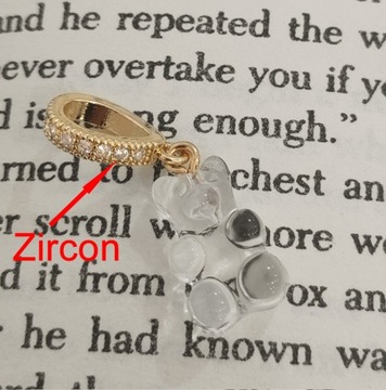 Zawieszka Wisiorek ŻELKI Miś Haribo Cyrkonie Biały